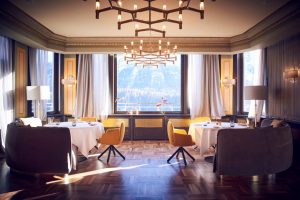 Il Viaggiatore Magazine - Badrutt's Palace Hotel - Dining Room - St. Moritz, Svizzera