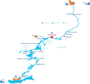 Il Viaggiatore Magazine - Mappa del Canale Rideau, Canada