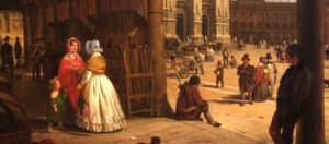IlViaggiatoreMagazine-Veduta sulla Piazza del Duomo con il coperto dei Figini-Angelo Inganni-Museo Poldi Pezzoli-Milano