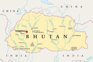 Bhutan - cartina politica 
